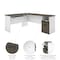 Bestar Norma L-Shaped Desk, Walnut Grey & White 181420-000035 - alternate 5